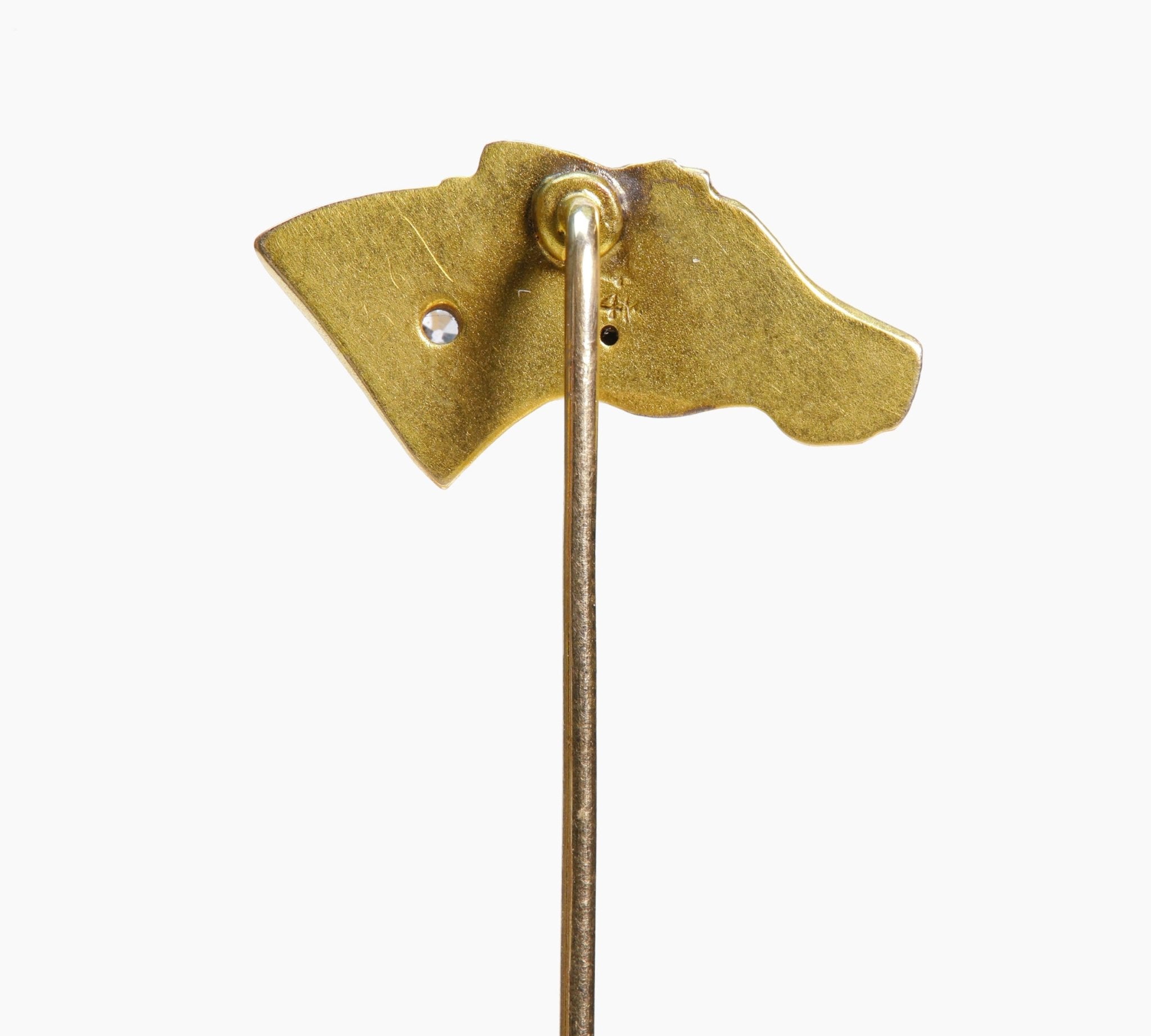 Antique Gold Diamond Ruby Horse Stick Pin
