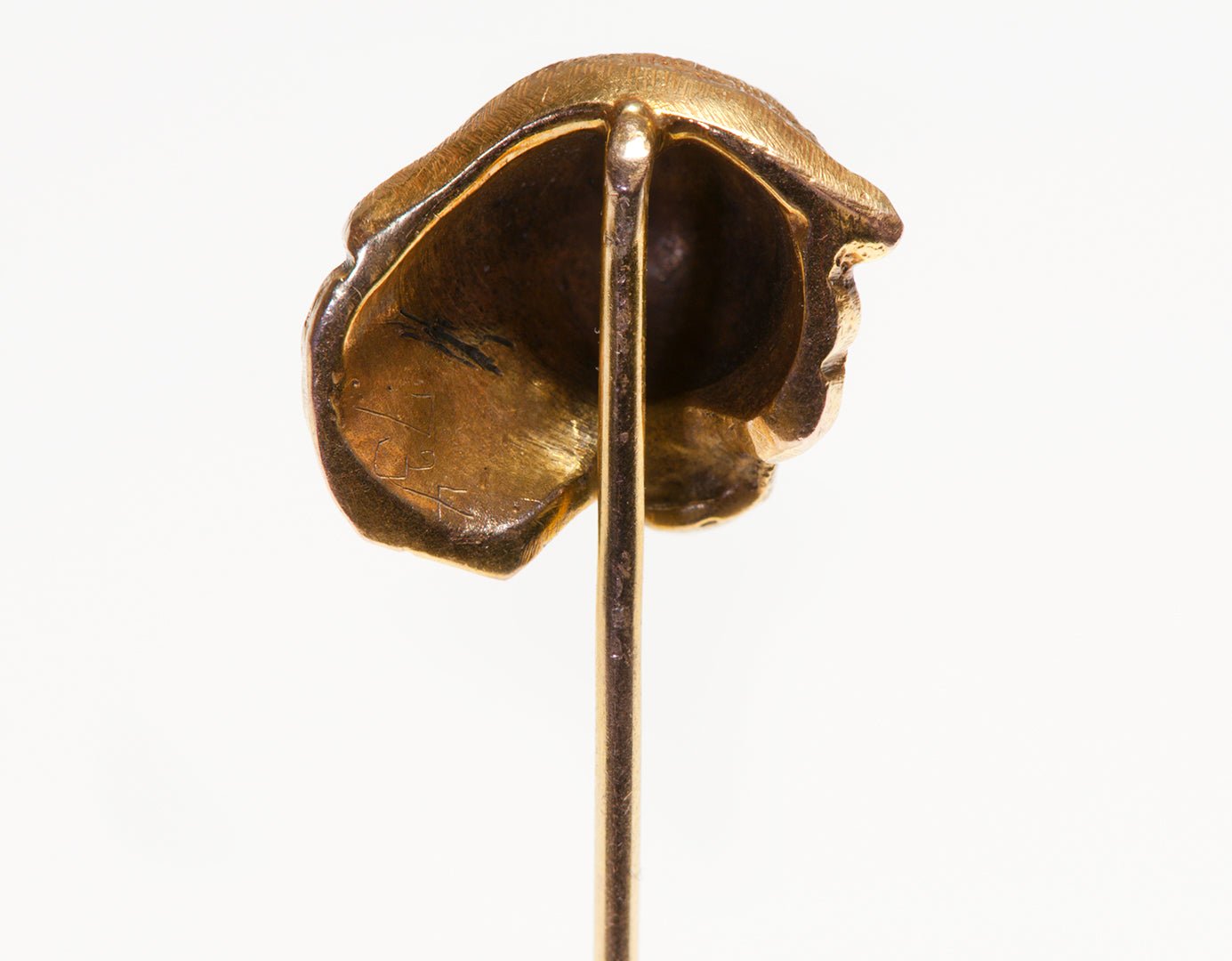 Antique Gold Diamond Ruby Panther Stick Pin