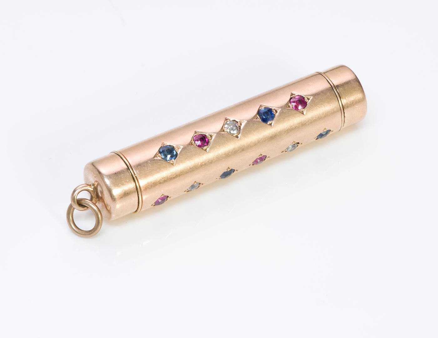 Antique Gold Diamond Ruby Sapphire Gold Mechanical Pencil