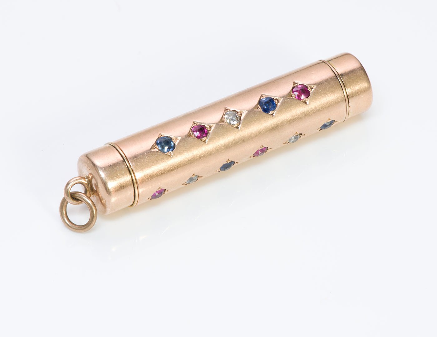 Antique Gold Diamond Ruby Sapphire Gold Mechanical Pencil