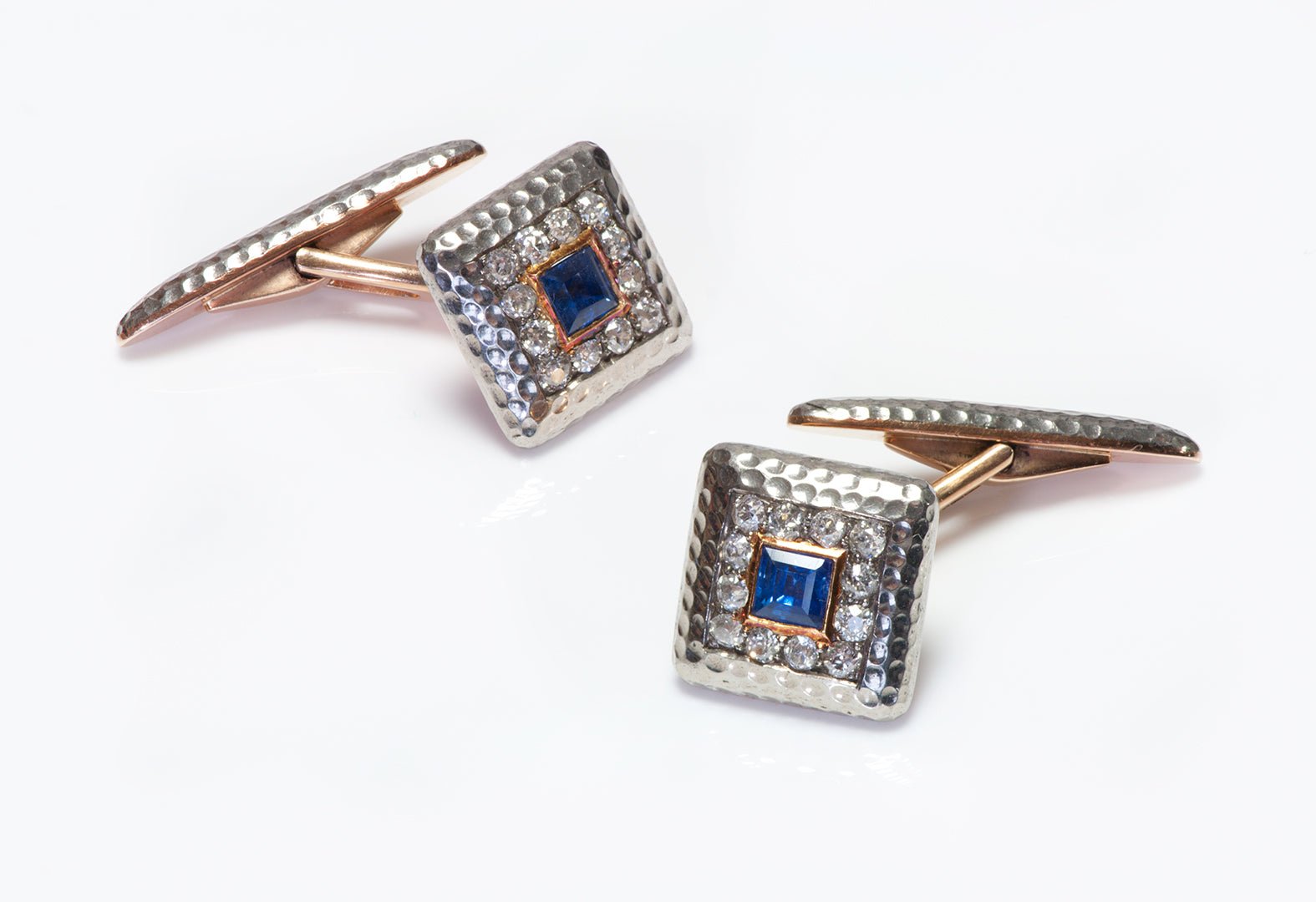 Antique Gold Diamond & Sapphire Cufflinks
