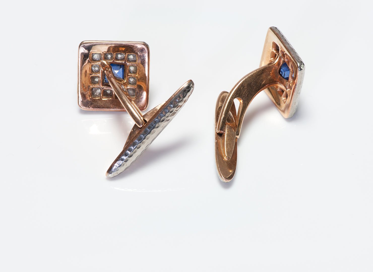 Antique Gold Diamond & Sapphire Cufflinks