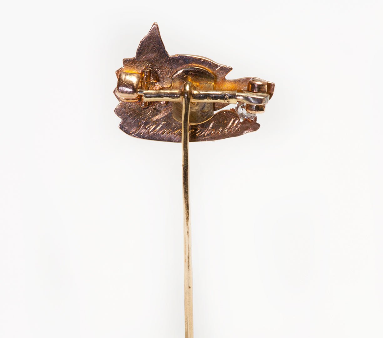 Antique Gold Diamond Sapphire Griffin Dragon Stick Pin