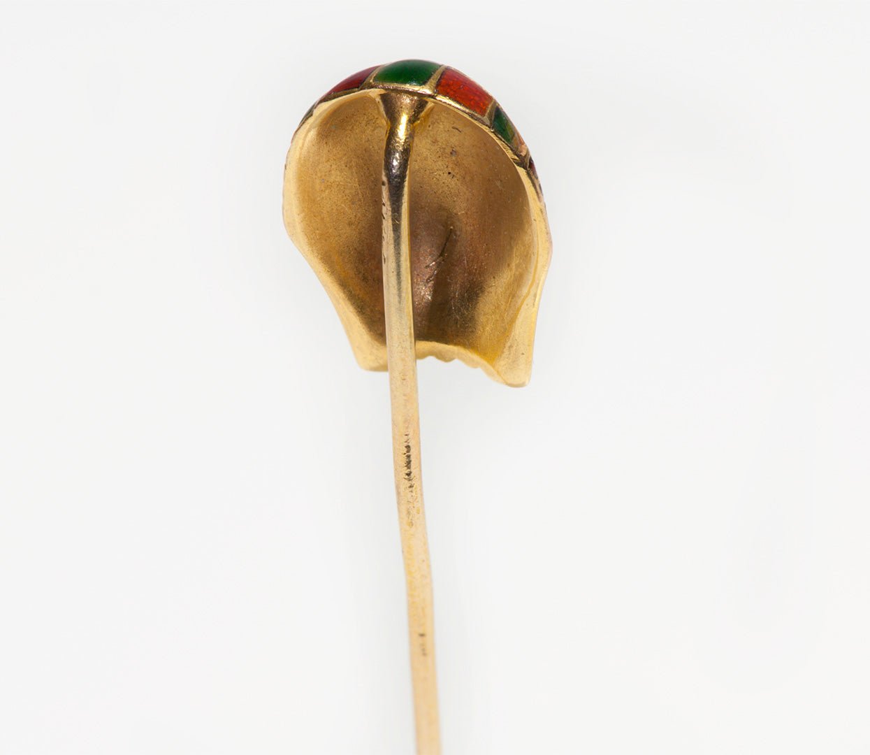 Antique Gold Enamel Diamond Egyptian Revival Pharaoh Stick Pin