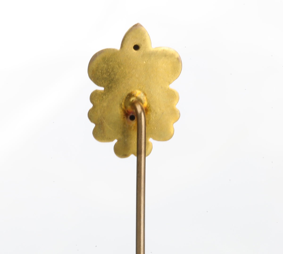 Antique Gold Enamel Face Stick Pin