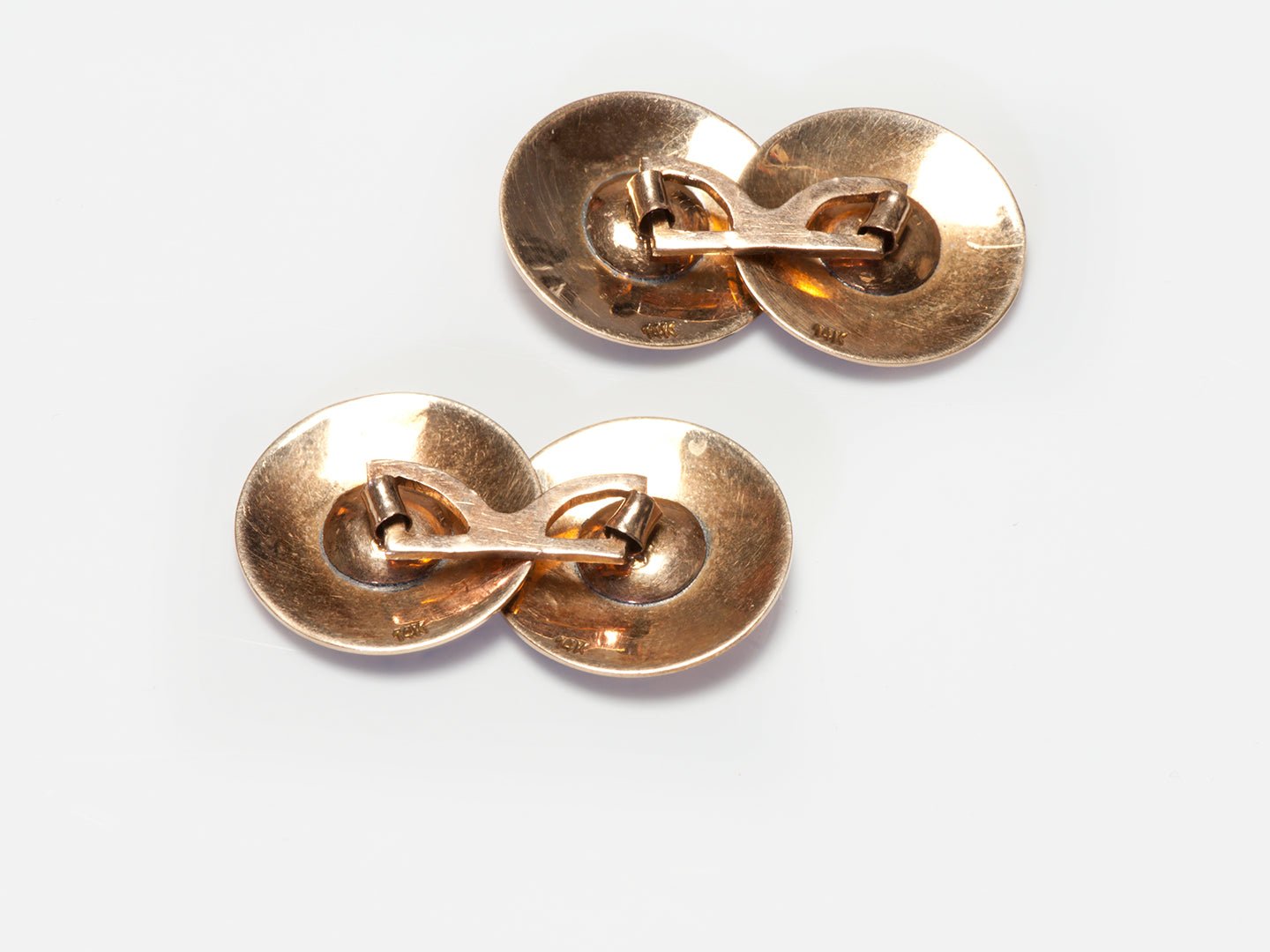 Antique Gold Enamel Globe Map Cufflinks