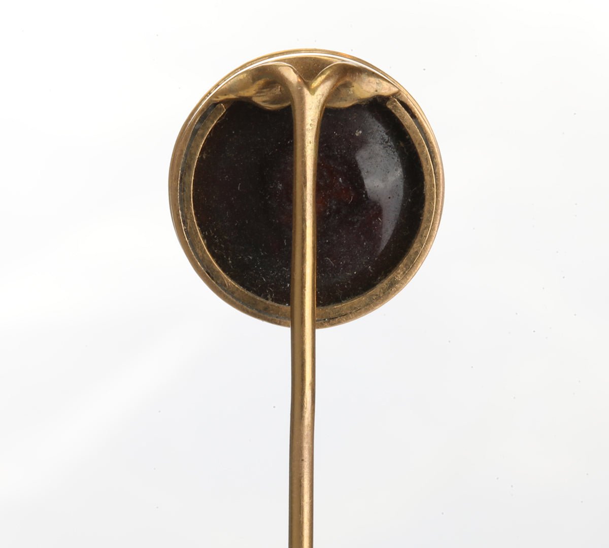 Antique Gold Enamel Portrait Stick Pin