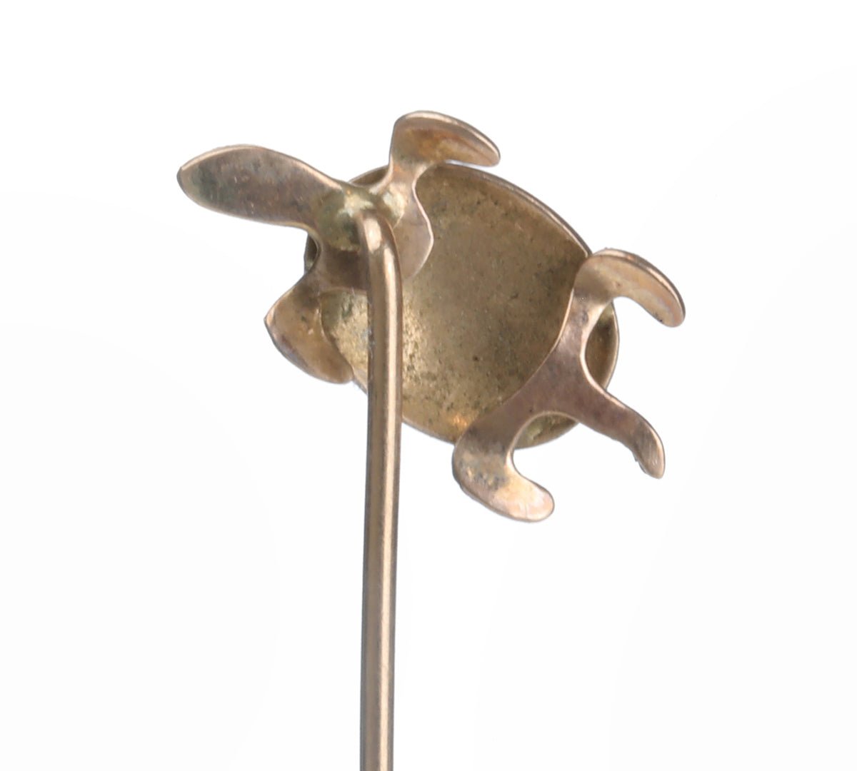 Antique Gold Enamel Turtle Stick Pin