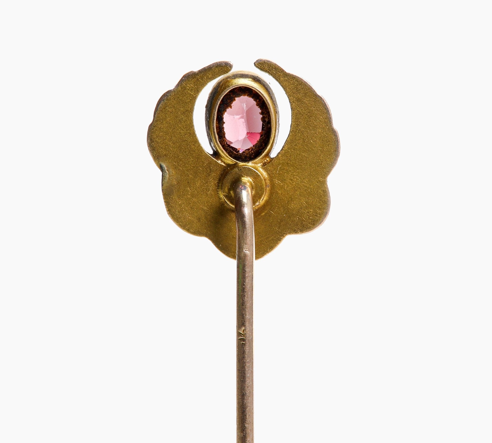 Antique Gold Gargoyle Almandine Garnet Stick Pin