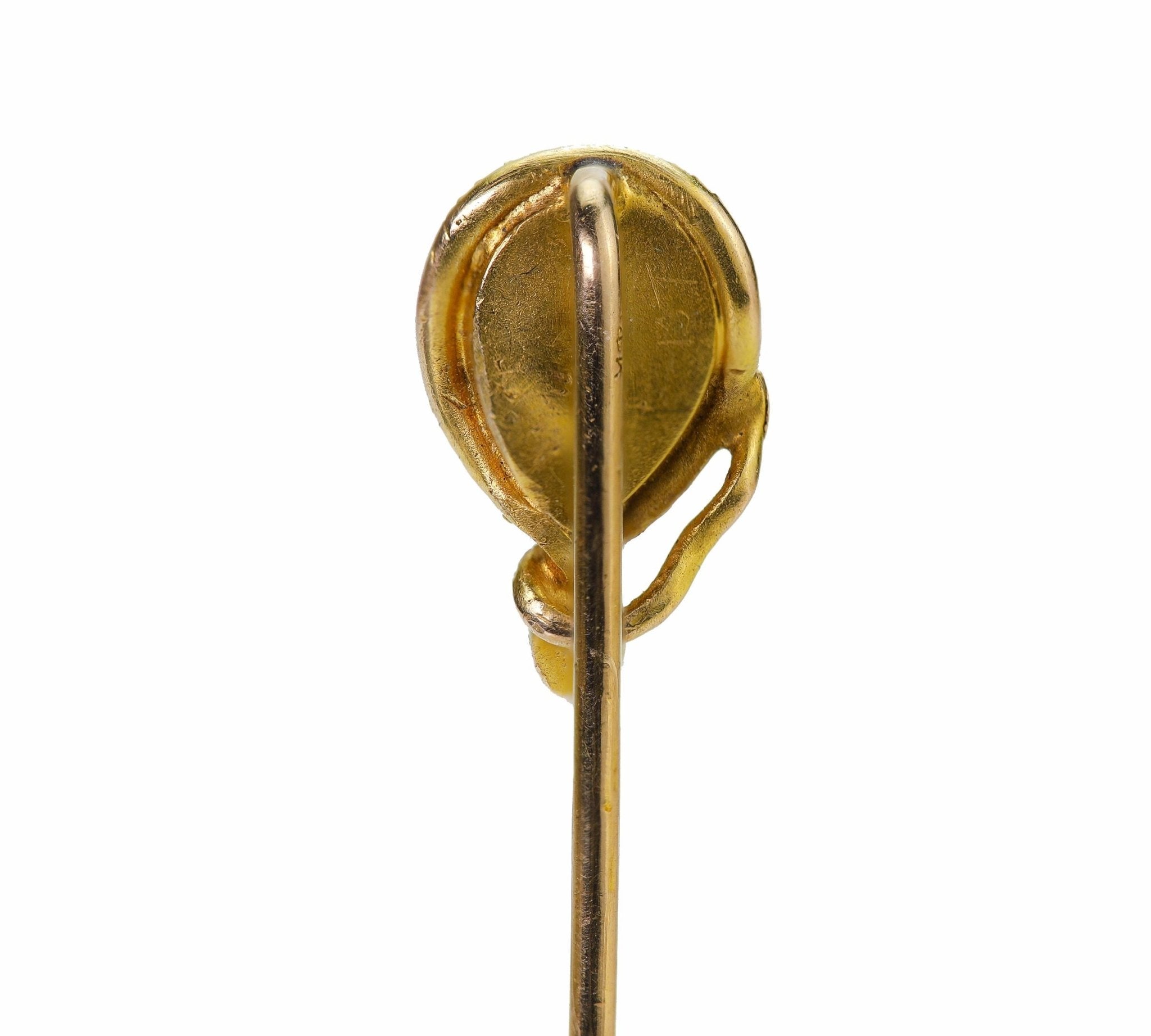 Antique Gold Garnet Snake Stick Pin