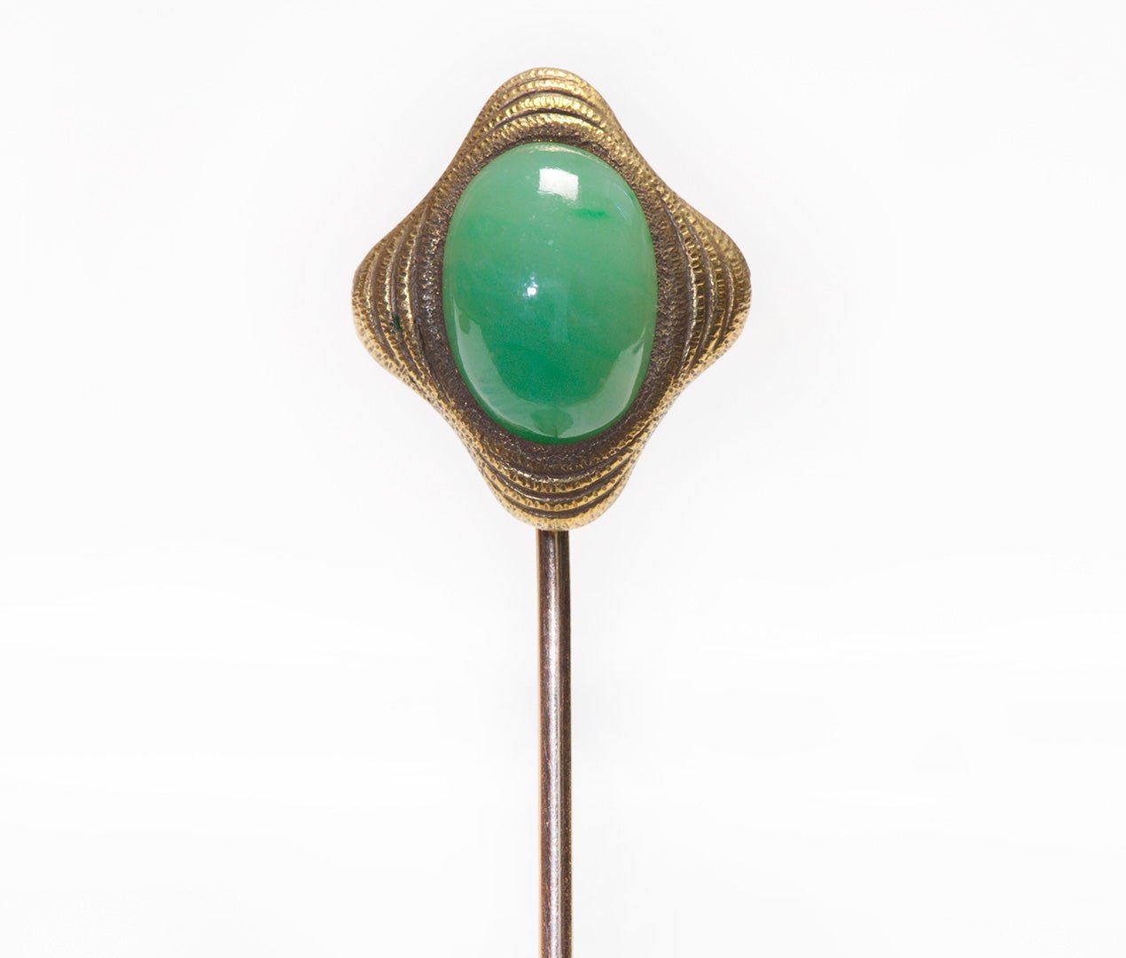 Antique Gold Jade Stick Pin