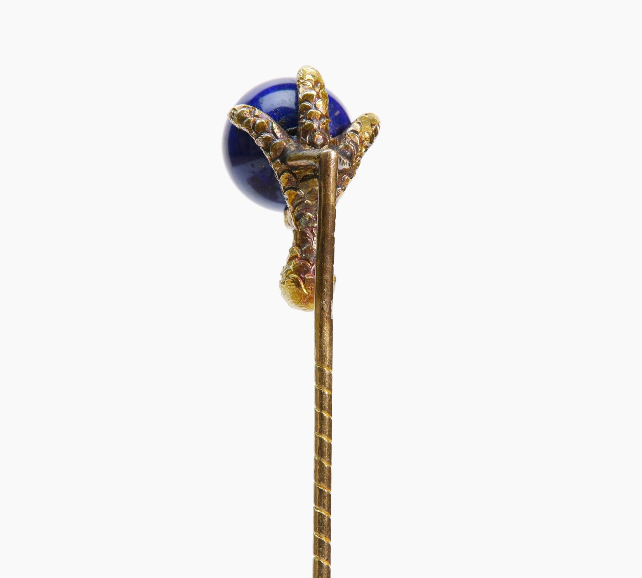Antique Gold Lapis Claw Stick Pin