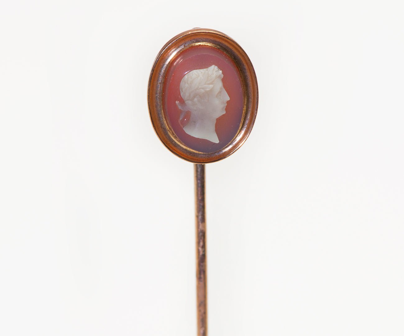 Antique Gold Men Cameo Stick Pin
