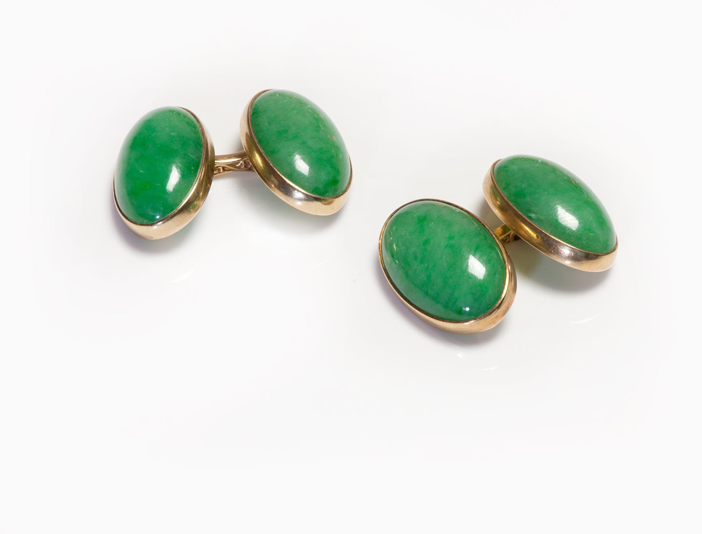 Antique Gold Oval Jade Cufflinks