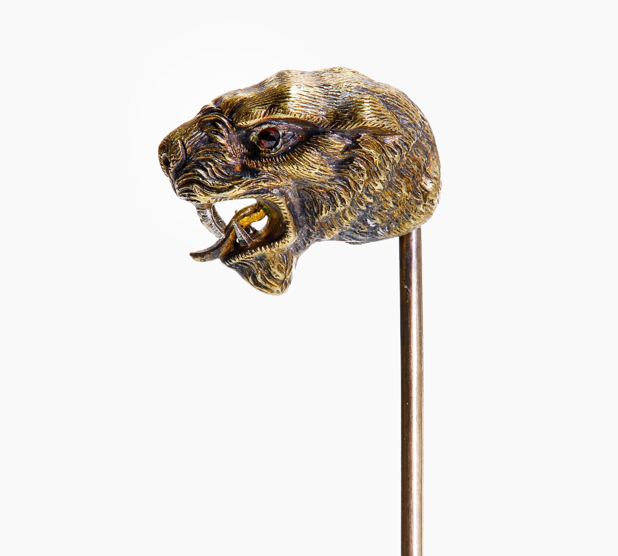 Antique Gold Panther Stick Pin