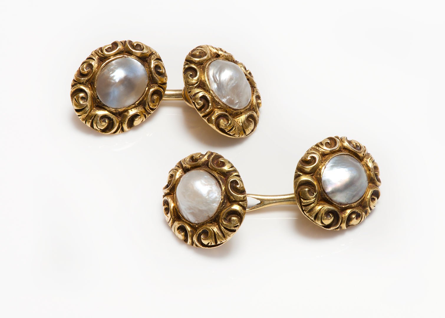 Antique Gold Pearl Cufflinks
