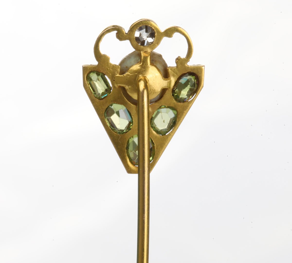 Antique Gold Pearl Period Diamond Stick Pin
