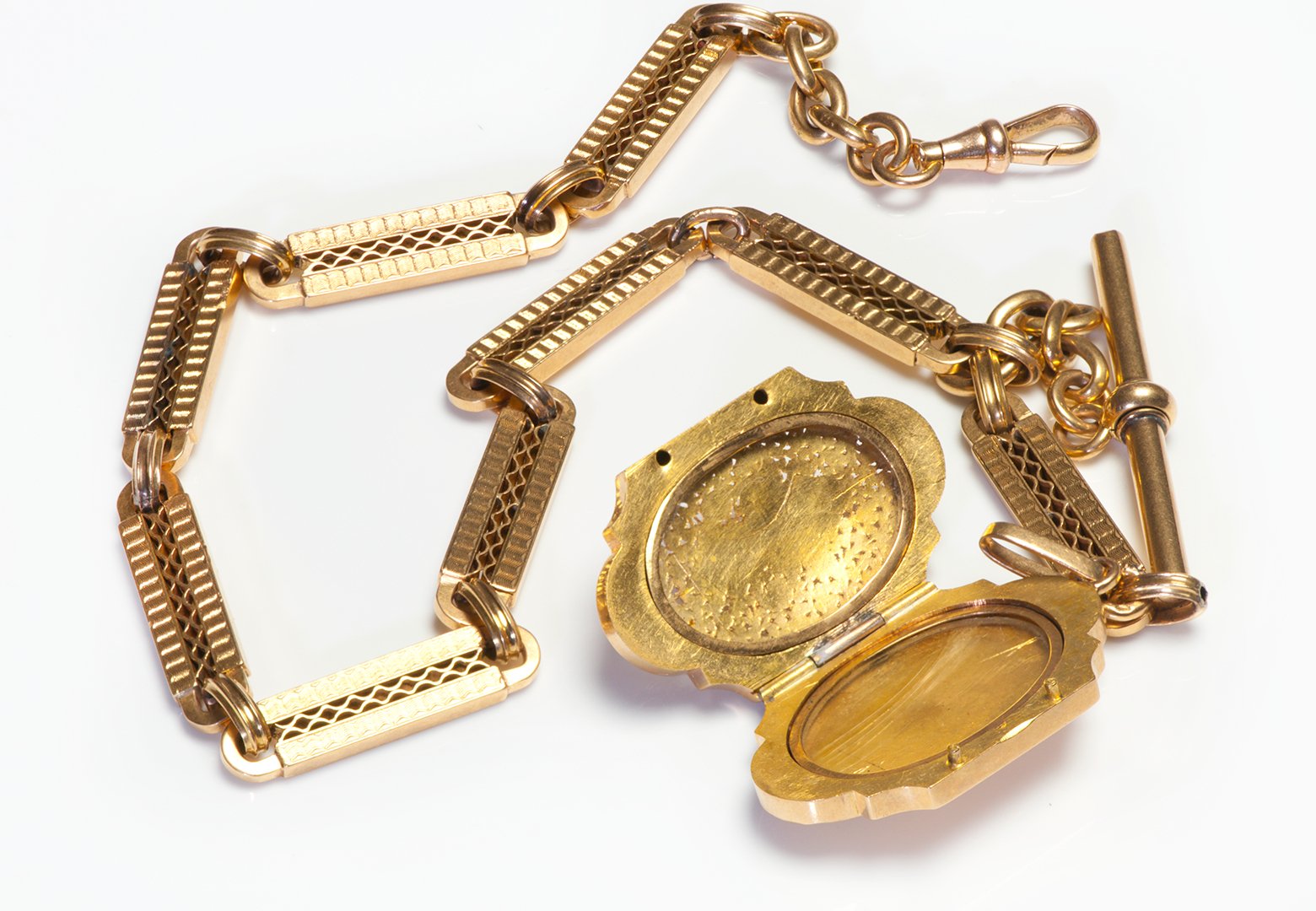 Antique Gold Pierced Filigree Chain and Locket