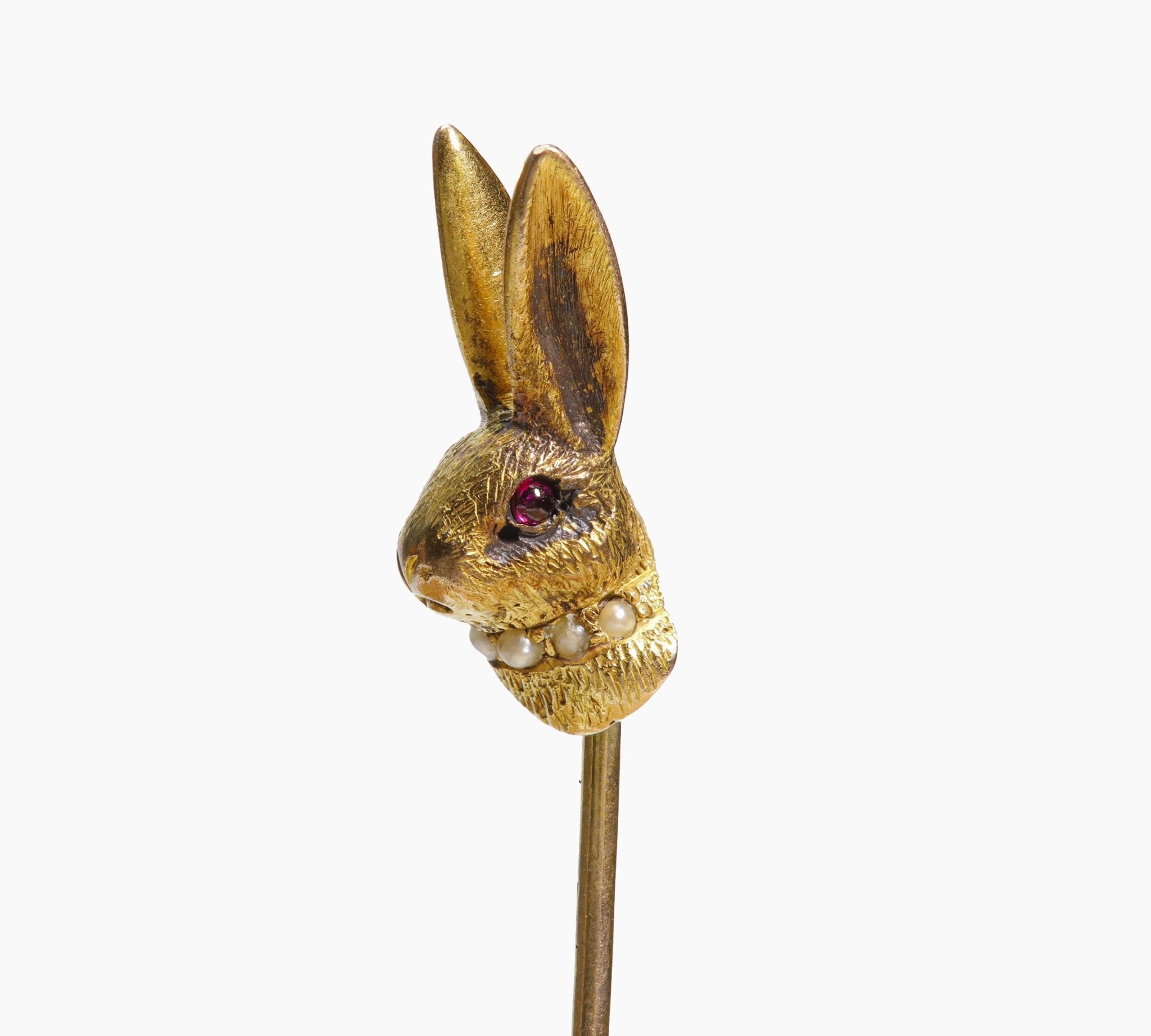Antique Gold Rabbit Stick Pin