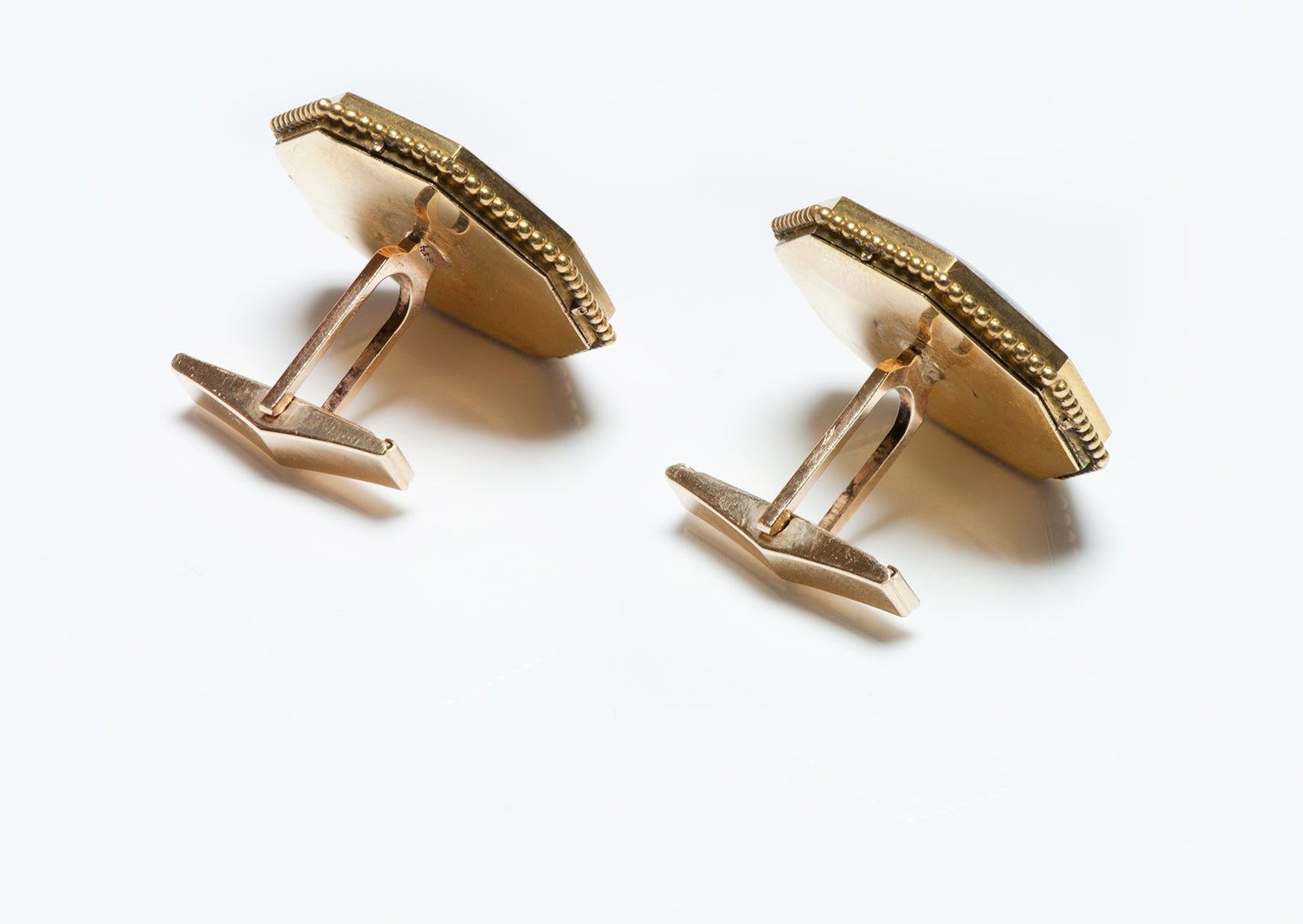 Antique Gold Reverse Crystal Stewart Clan Crest Cufflinks