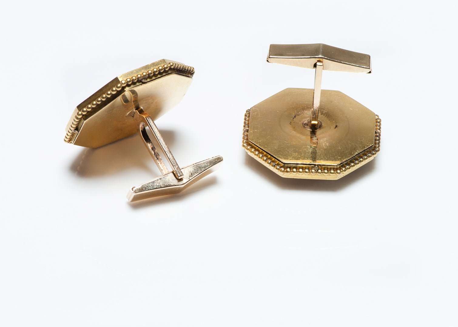 Antique Gold Reverse Crystal Stewart Clan Crest Cufflinks