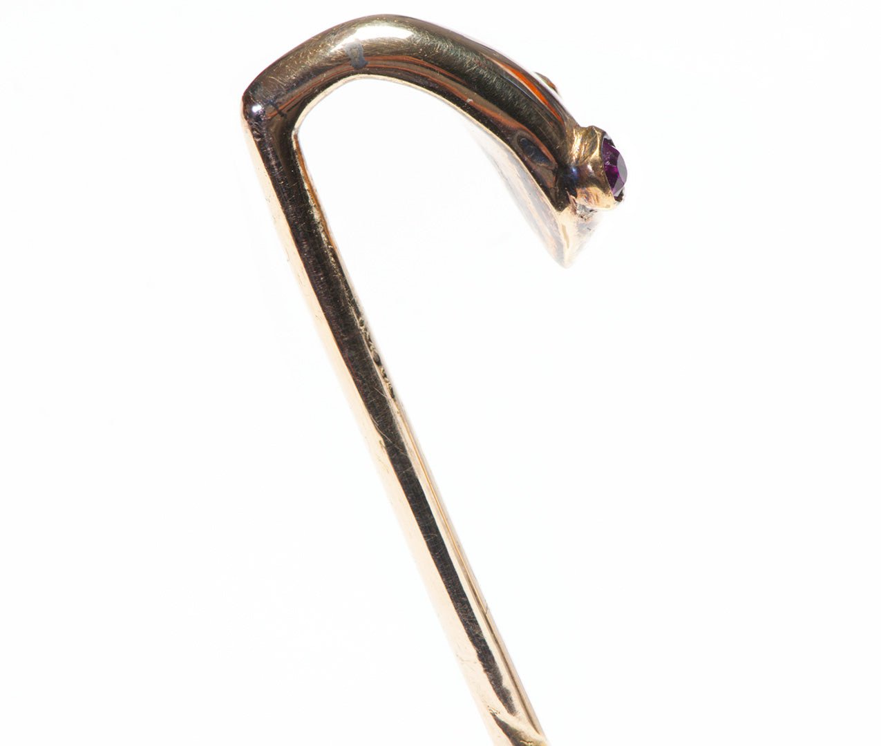 Antique Gold Ruby Snake Stick Pin