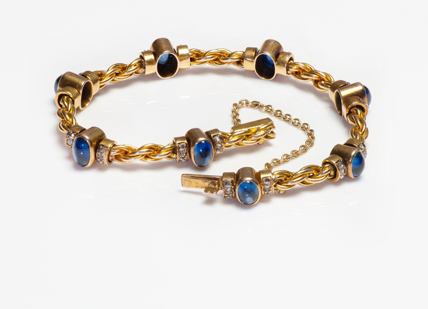 Antique Gold Sapphire Diamond Bracelet
