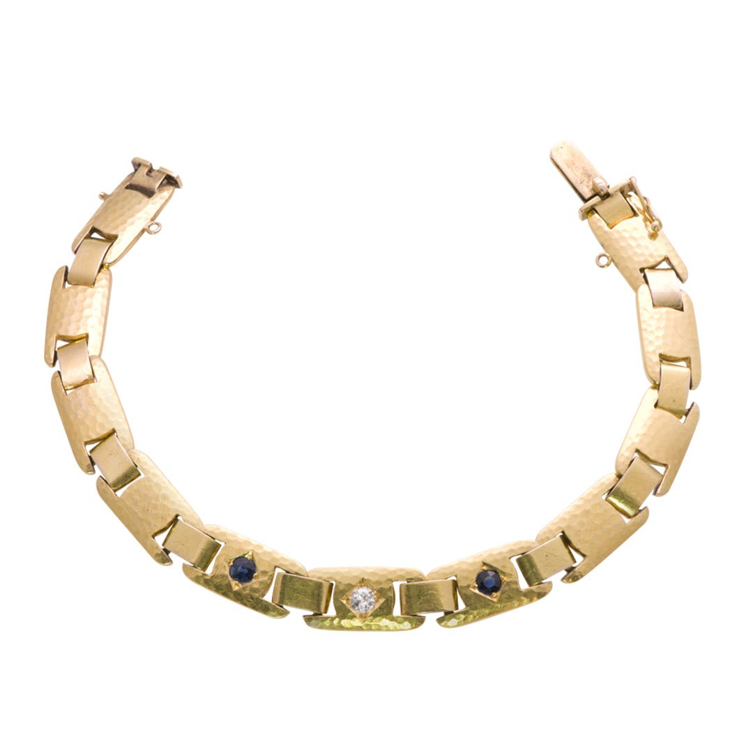 Antique Gold Sapphire Diamond Bracelet