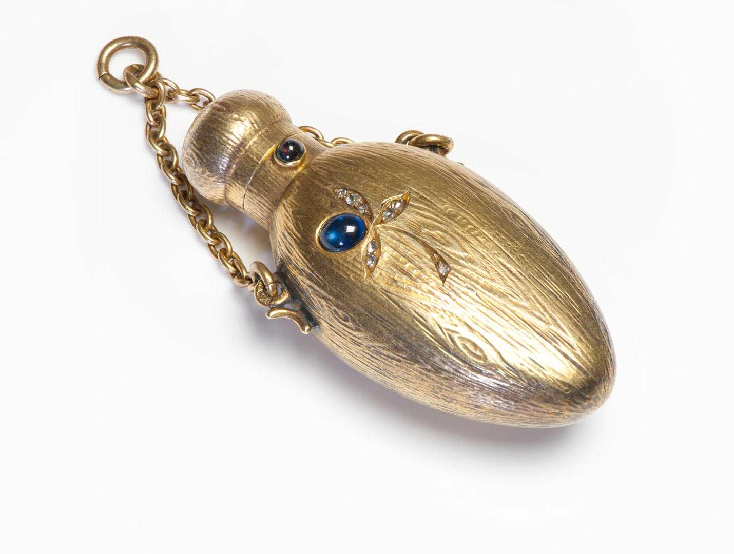 Antique Gold Sapphire Diamond Perfume Bottle
