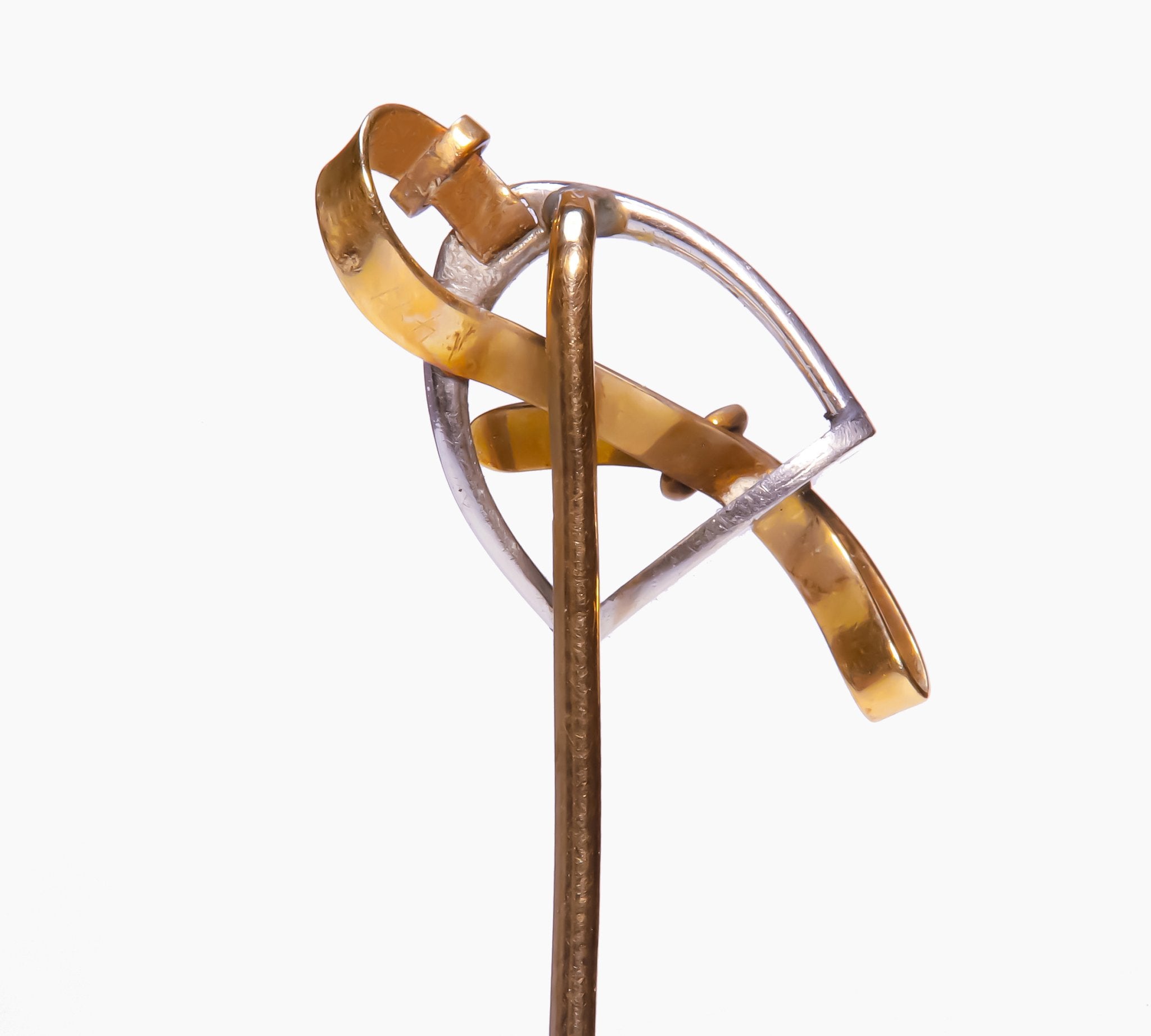Antique Gold Stirrup Strap Stick Pin