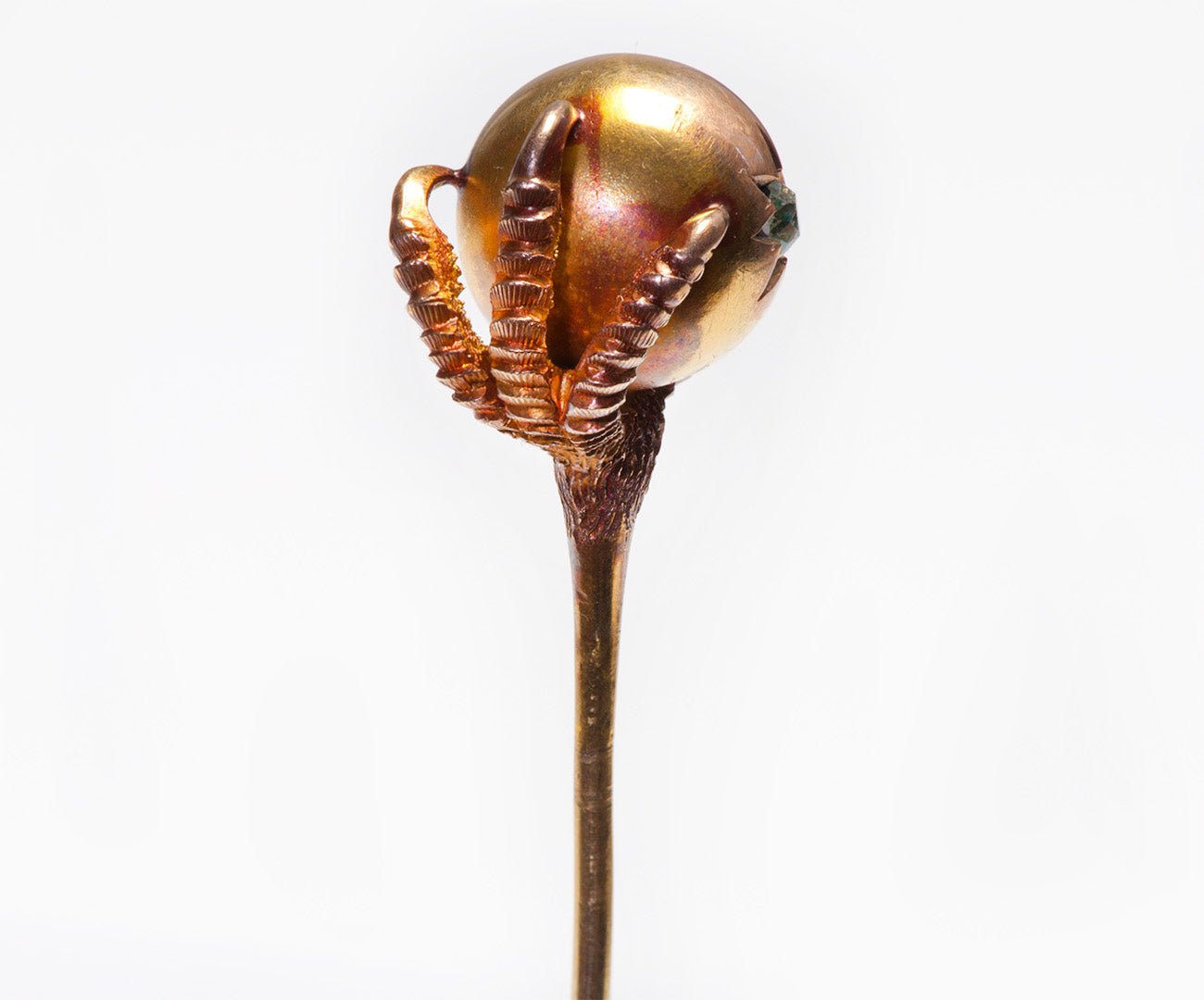 Antique Gold Talon Claw Diamond Stick Pin