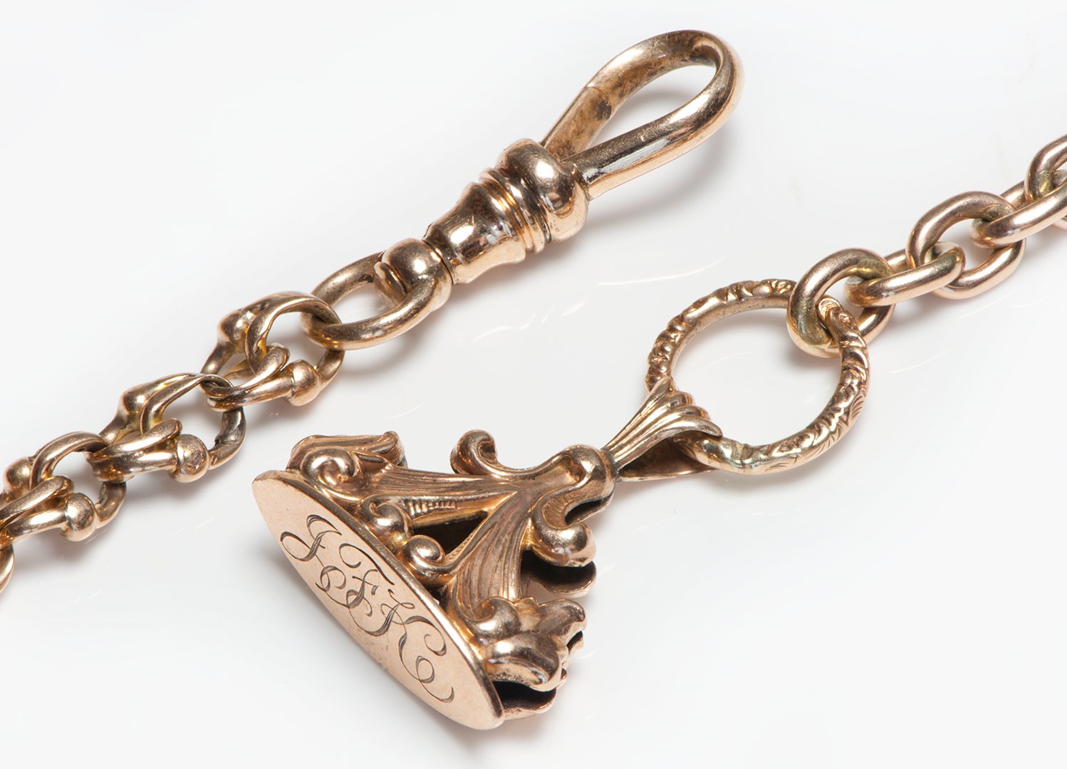 Antique Gold Watch Chain and Fob