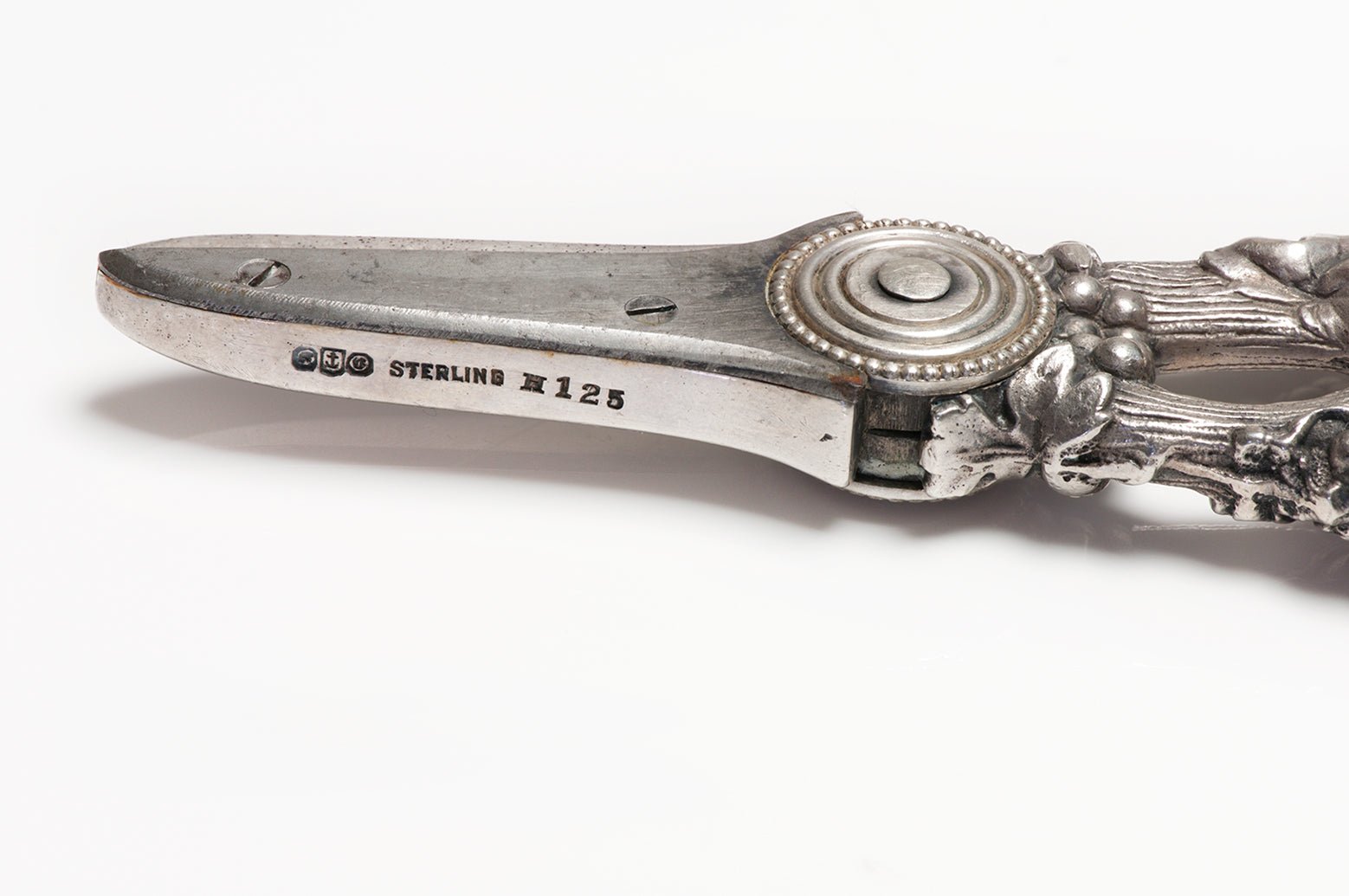 Antique Gorham Sterling Silver Grape Shears "Fox and Grape" Pattern