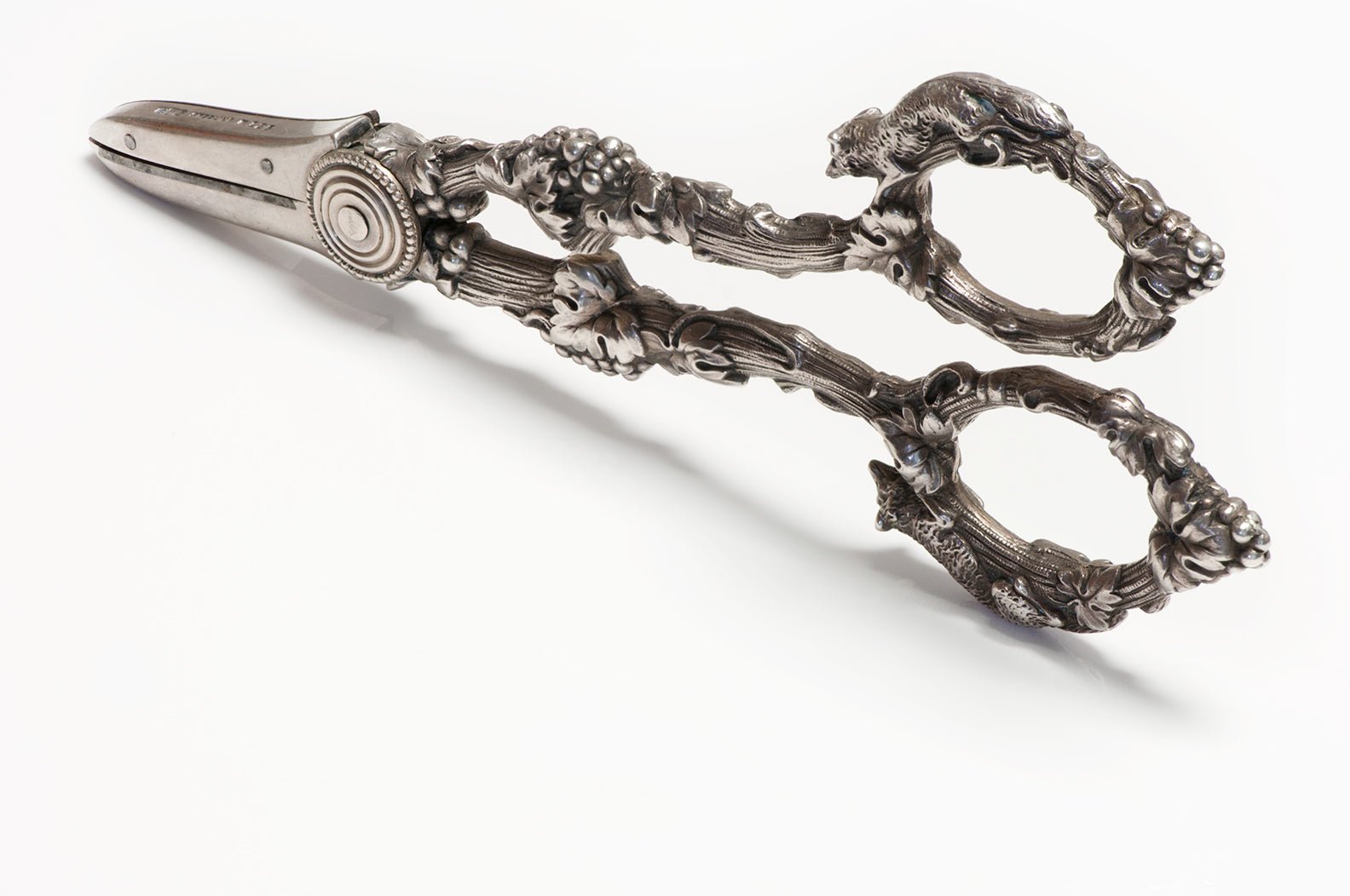 Antique Gorham Sterling Silver Grape Shears "Fox and Grape" Pattern
