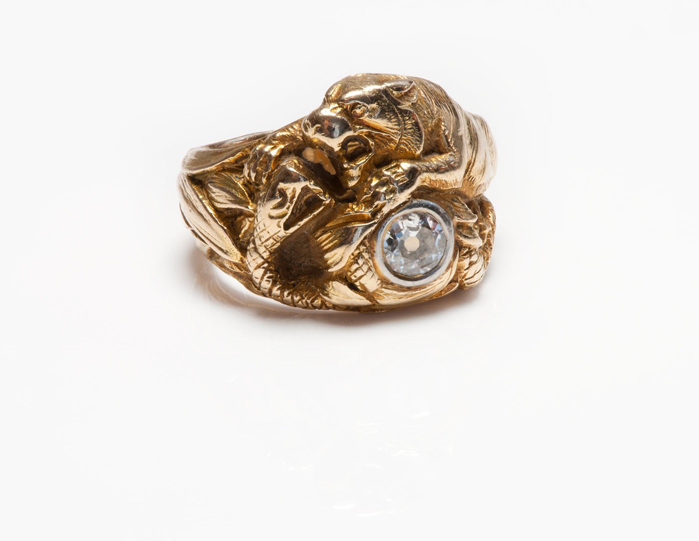 Antique Gustav Manz Gold Diamond Ring