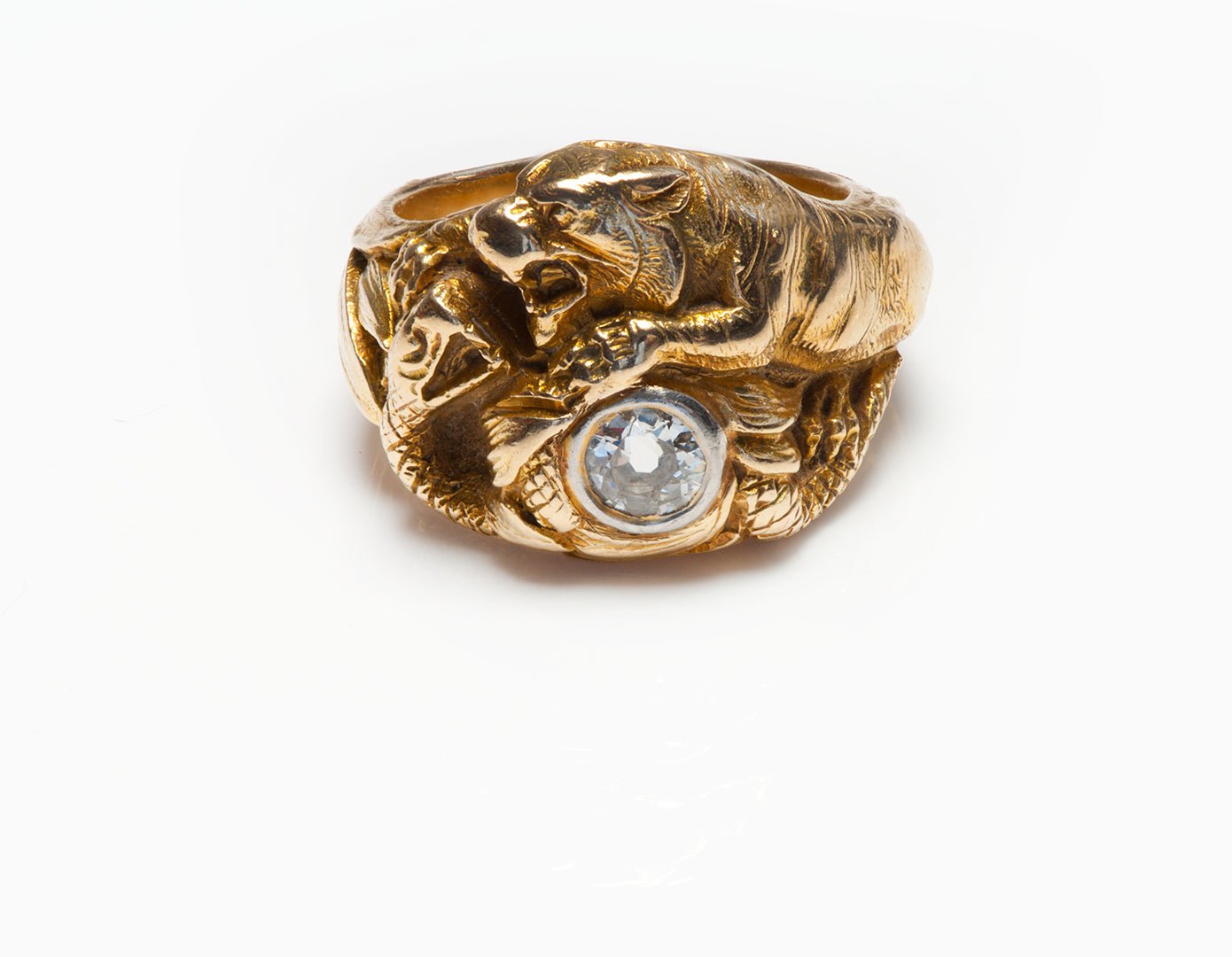 Antique Gustav Manz Gold Diamond Ring