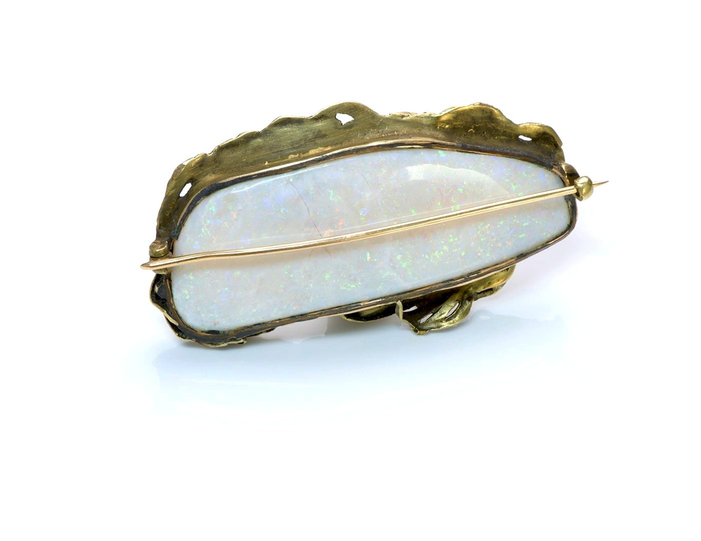 Antique Gustav Manz Gold Opal Brooch