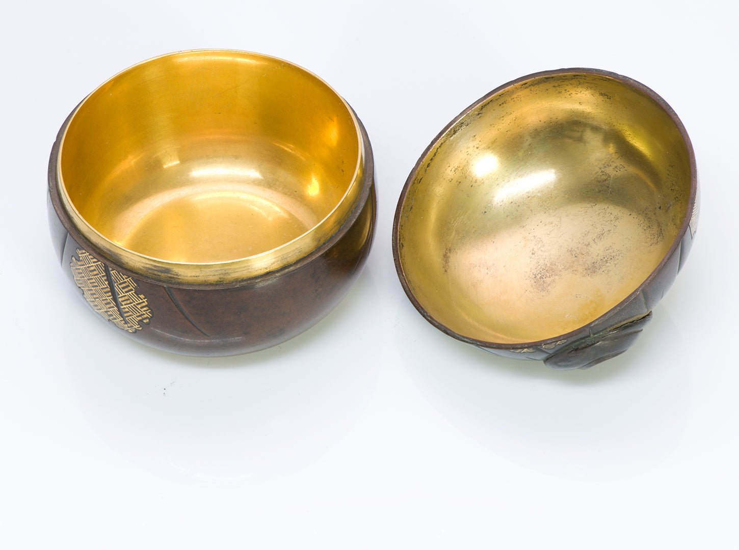 Antique Japanese Bronze Gold Bow Box