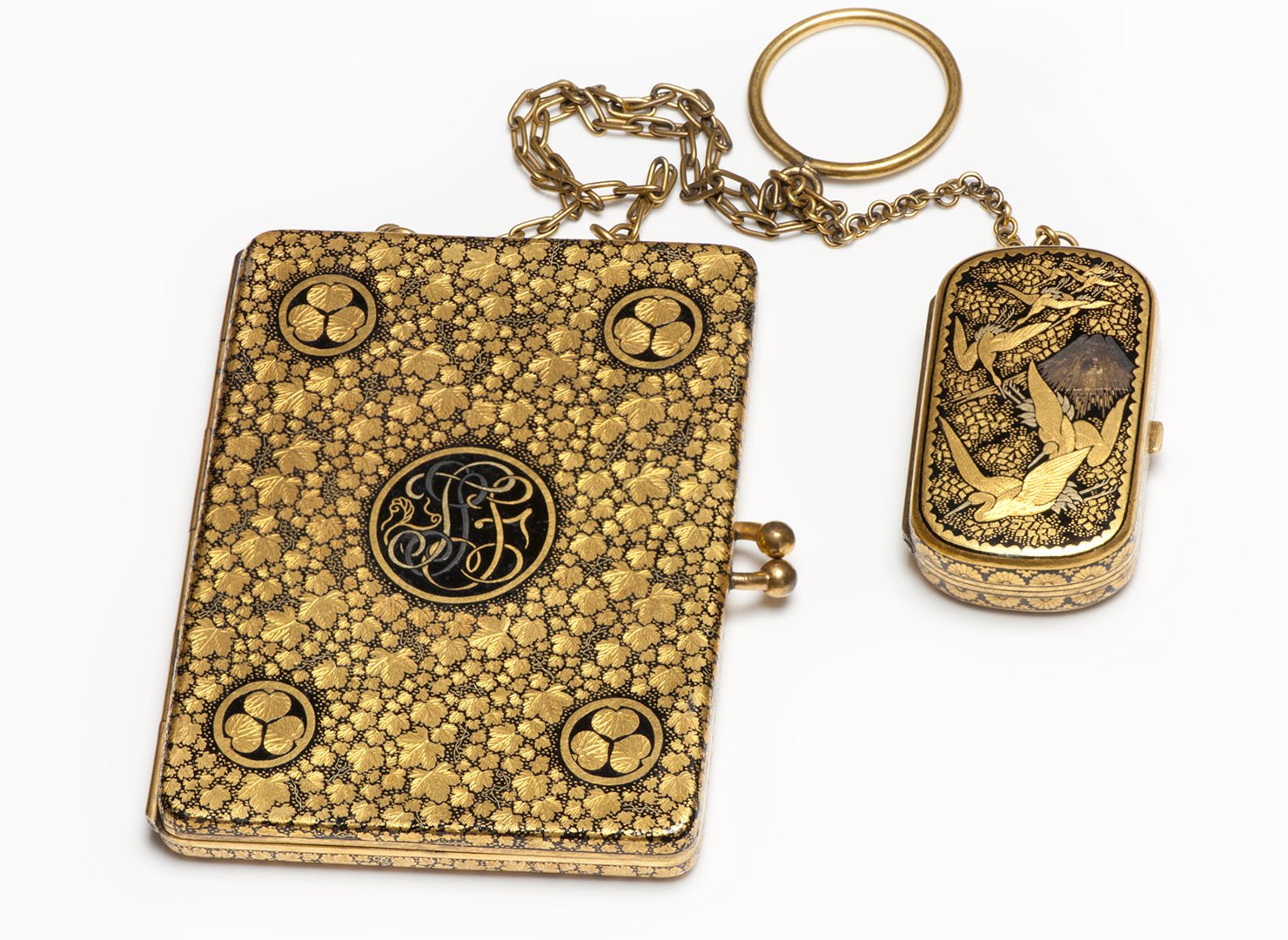 Antique Japanese Fuku Damascene Minaudière