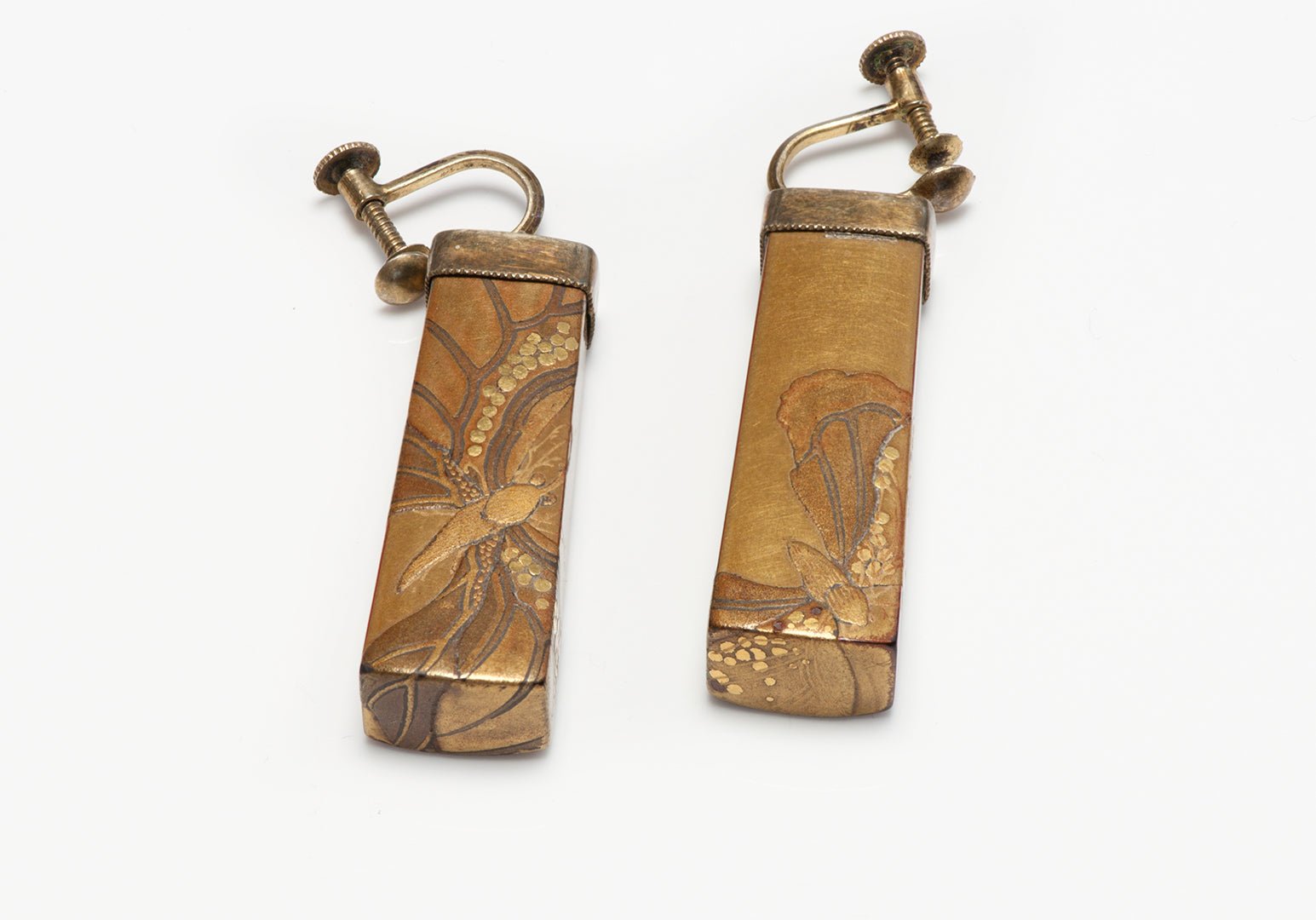 Antique Japanese Lacquer Earrings