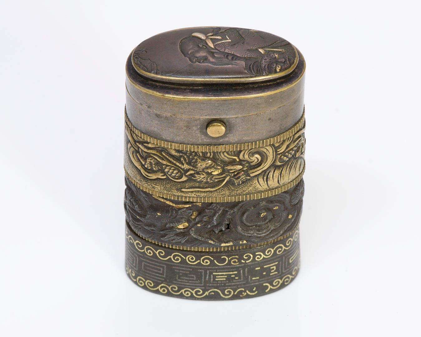 Antique Japanese Shakudo Match Safe