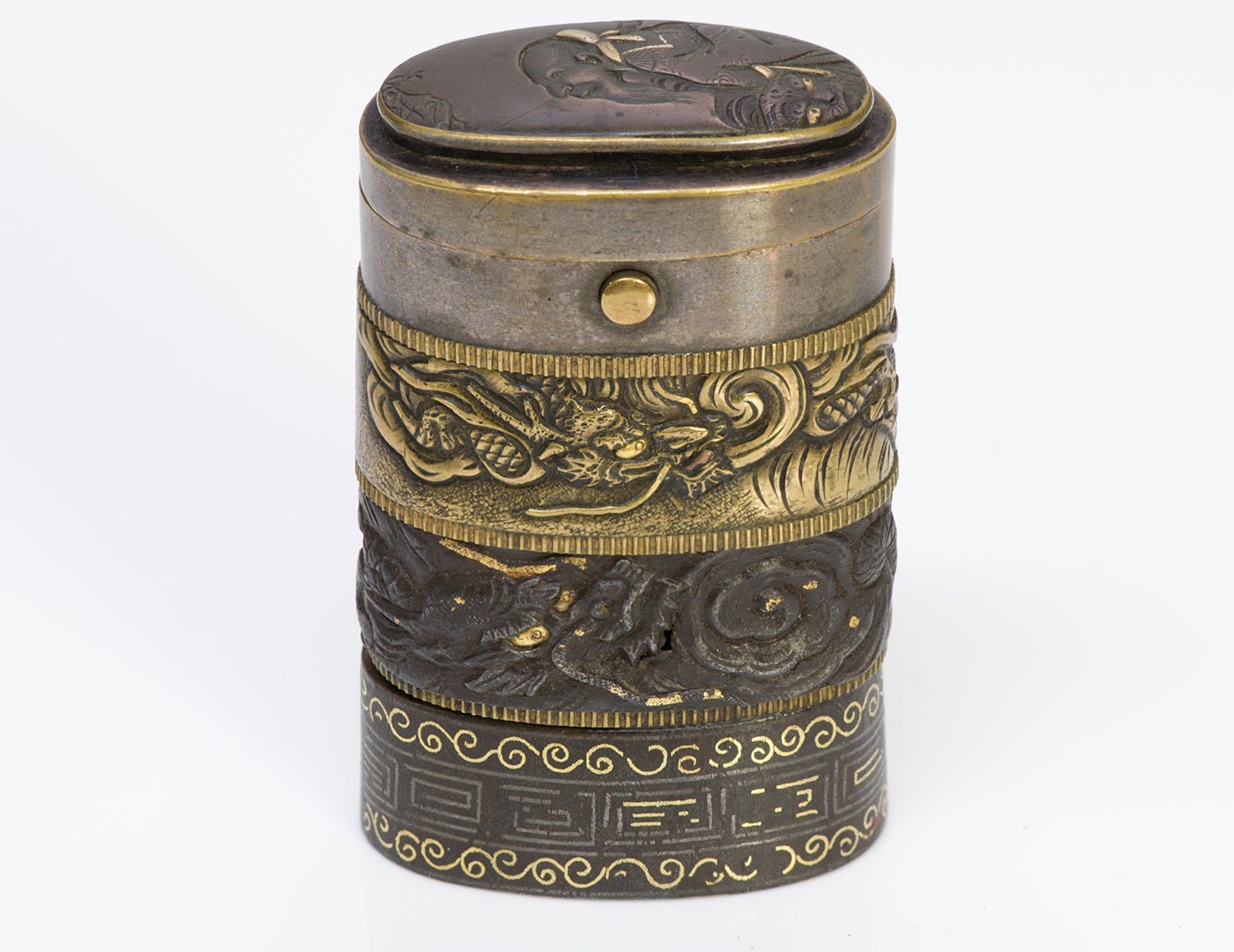 Antique Japanese Shakudo Match Safe