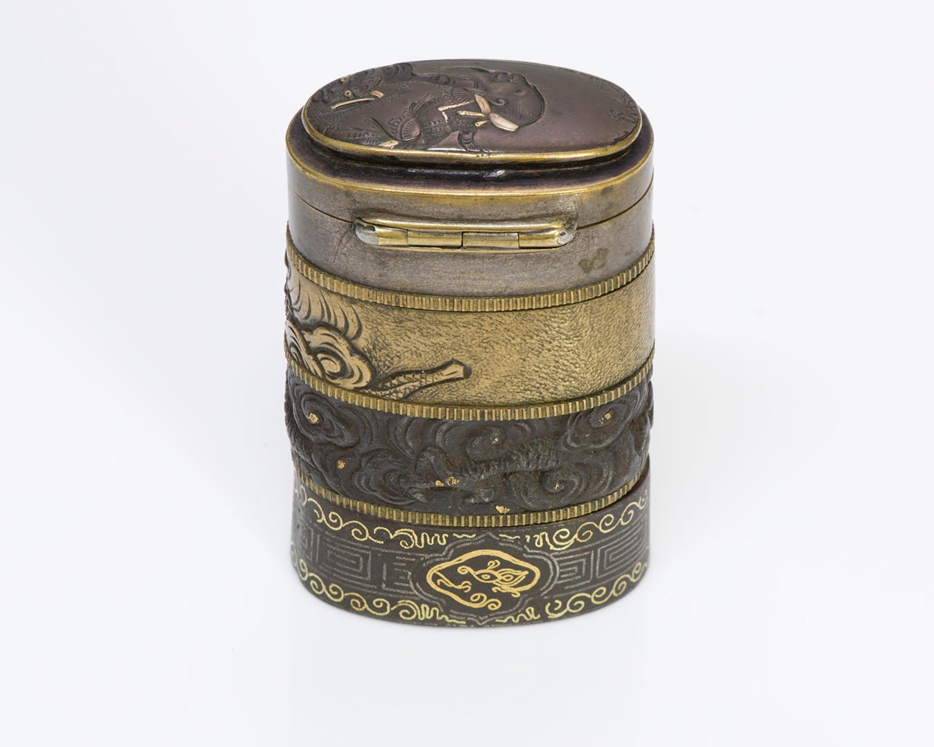 Antique Japanese Shakudo Match Safe