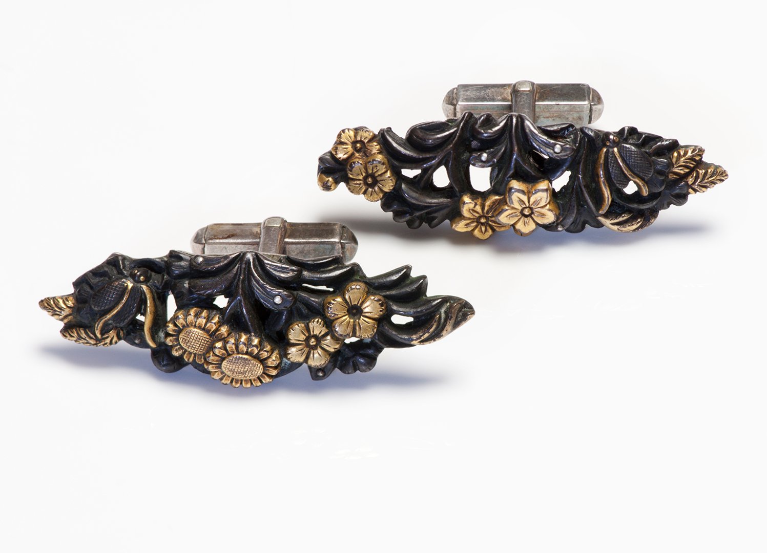 Antique Japanese Silver Mixed Metal Cufflinks