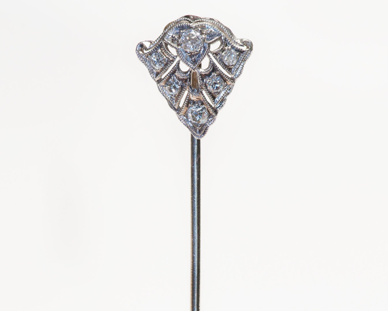 Antique Platinum Diamond Stick Pin
