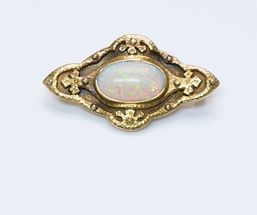 Antique R. W. Edwards Opal Gold Brooch