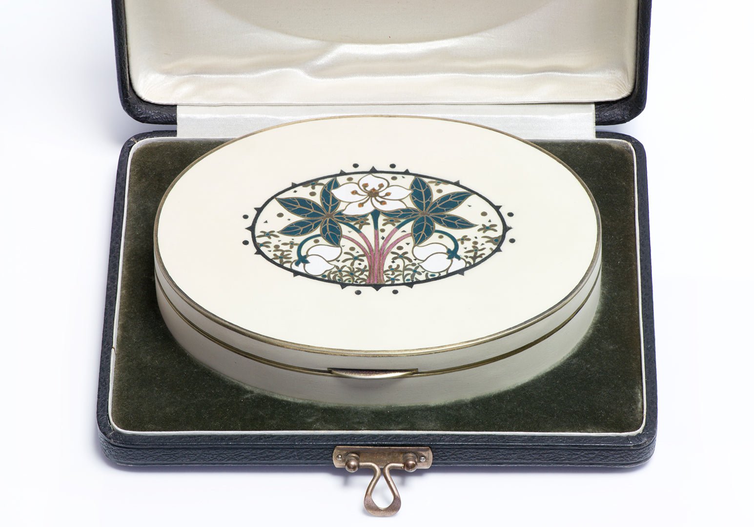 Antique Rudolf Steiner Matte Enamel Silver Box