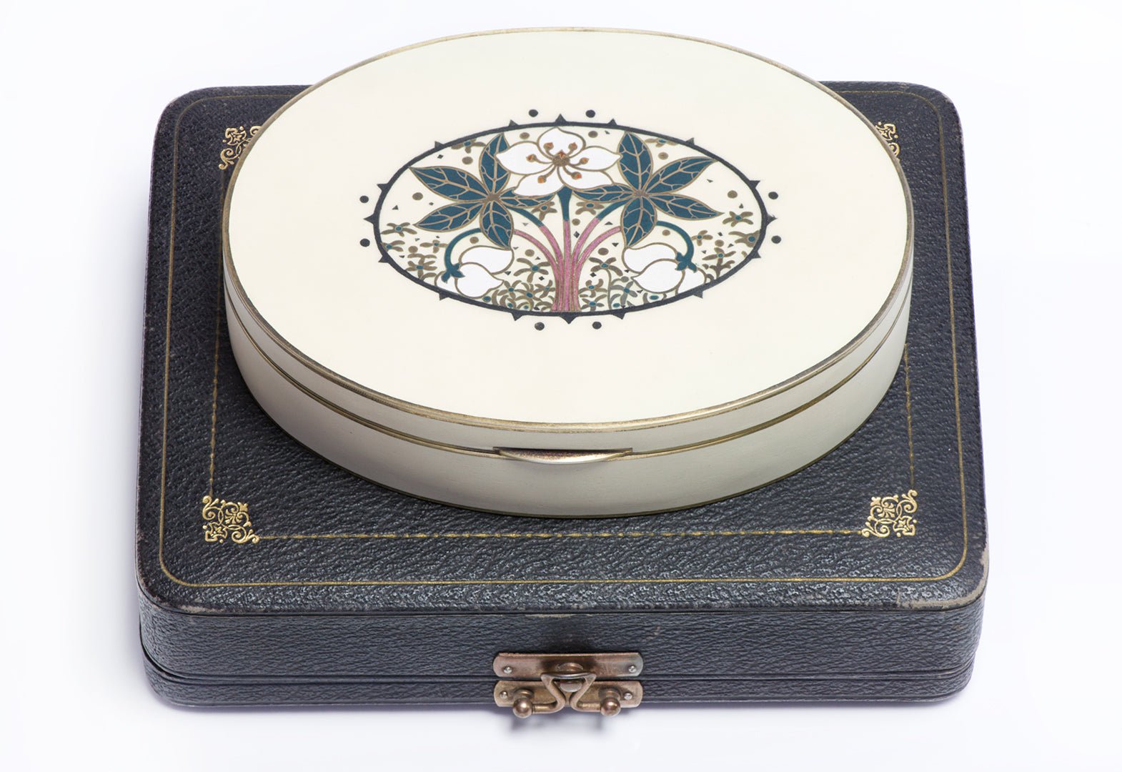 Antique Rudolf Steiner Matte Enamel Silver Box
