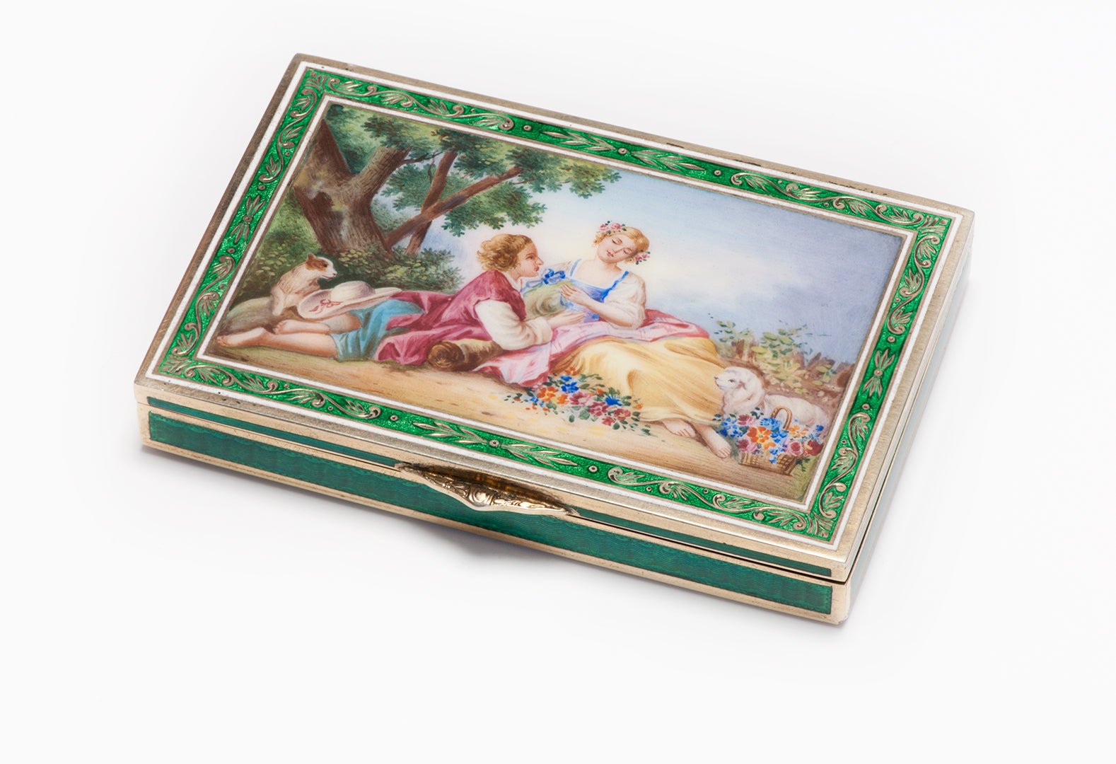 Antique Rudolf Steiner Silver Enamel Snuff Box