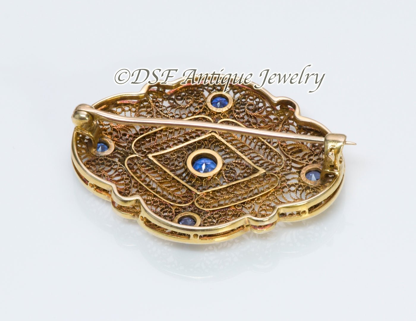 Antique Sapphire & Gold Brooch